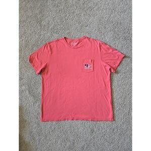 Vineyard Vines Whale Logo Football #17 2-Sided Pocket T-Shirt, Men XL Pink